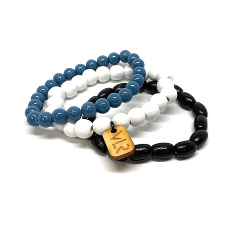 Variety Bracelet Set // 3-Pack // Black + White + Blue