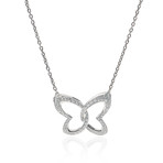 Chopard 18k White Gold Diamond Little Butterfly Necklace