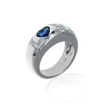 Chopard 18k White Gold Diamond + Sapphire Ring // Ring Size: 5.5