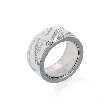 Chopard 18k White Gold Diamond Chopardissimo Ring I // Ring Size: 6.75