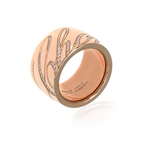 Chopard 18k Rose Gold Diamond Chopardissimo Ring // Ring Size: 7.5