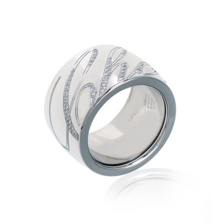 Chopard 18k White Gold Diamond Chopardissimo Ring II // Ring Size: 6.75