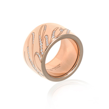 Chopard 18k Rose Gold Diamond Chopardissimo Ring // Ring Size: 6