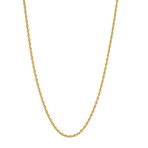 Hollow 14K Italian Rope Chain Necklace // 1.5mm // Yellow (22" // 1.9g)