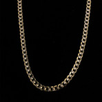 Hollow 10K Diamond Cut Cuban Chain Necklace // 5mm // Yellow + White (22" // 9.5g)