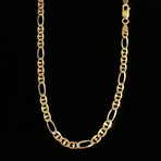 Solid 14K Diamond Cut Pave Figarucci Chain Necklace // 4mm // White + Yellow + Rose (20" // 12.7g)
