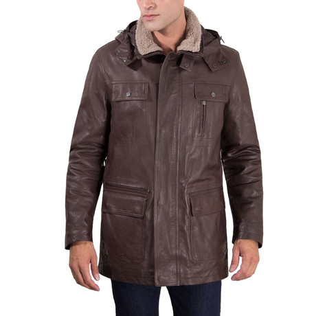 Vittorio Brown Leather Jacket // Brown (Euro: 44)