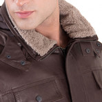 Vittorio Brown Leather Jacket // Brown (Euro: 58)