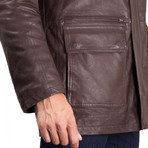 Vittorio Brown Leather Jacket // Brown (Euro: 46)