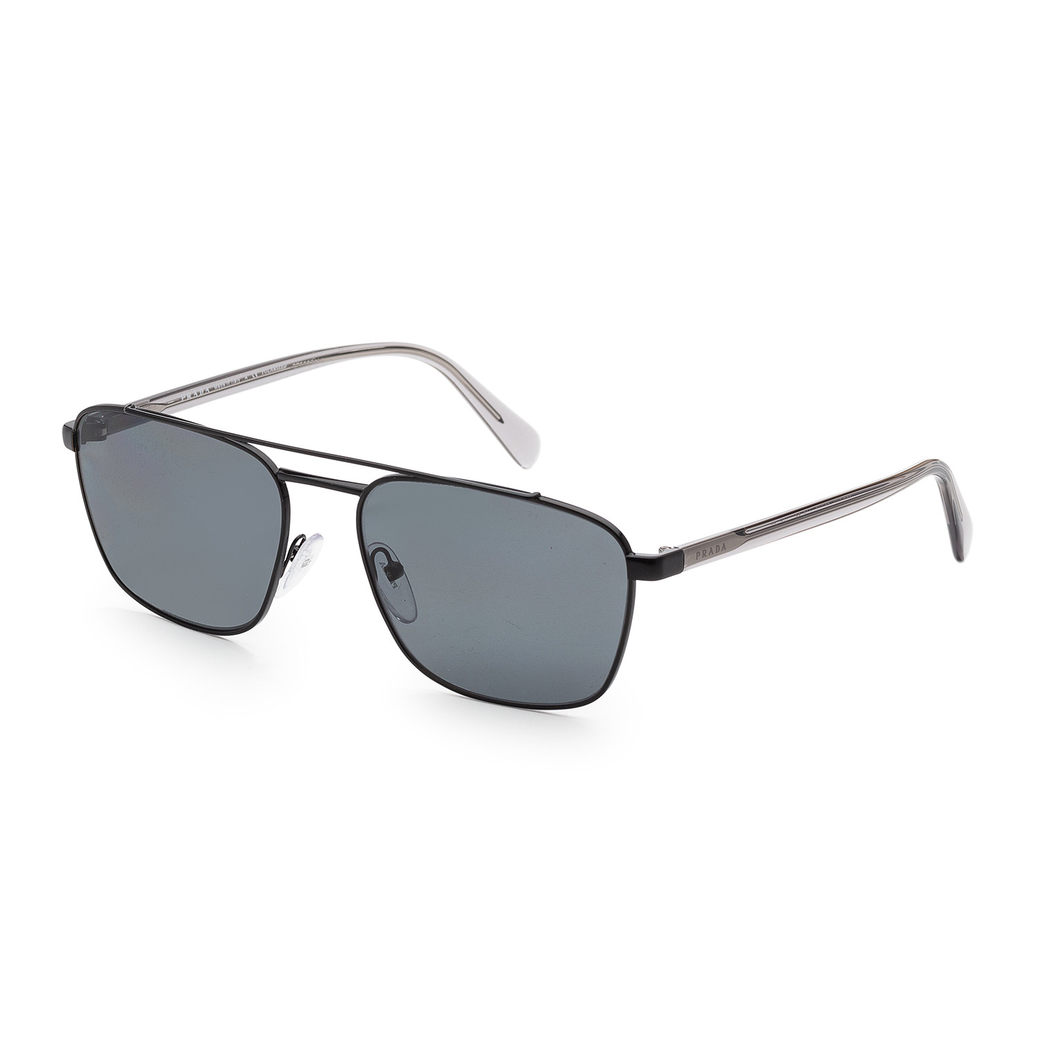Prada // Men's PR61US-1AB5Z159 Polarized Sunglasses // Black + Gray ...