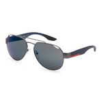 Men's PS57US-DG138759 Sunglasses // Gunmetal Rubber + Blue
