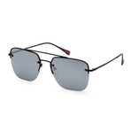 Prada // Men's PS54SS-DG05L059 Sunglasses // Black Rubber + Gray Mirror