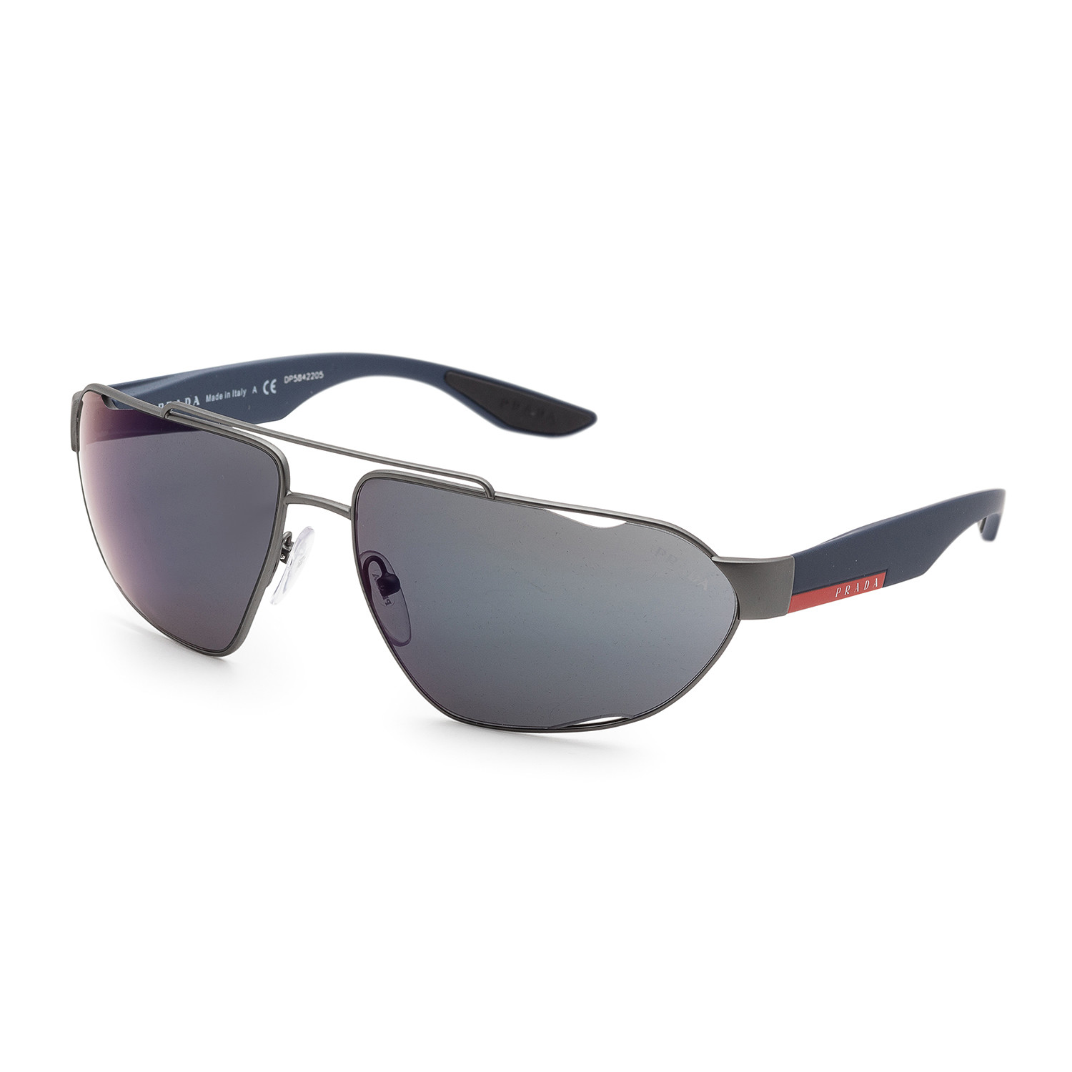 Prada // Men's PS56US-DG138766 Sunglasses // Gunmetal Rubber + Blue ...