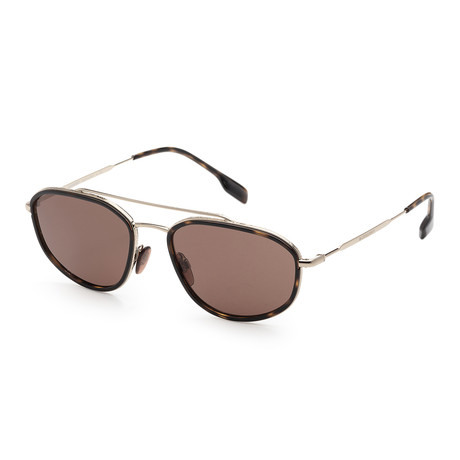 Burberry // Men's BE3106-11097356 Sunglasses // Light Gold + Dark Havana + Brown
