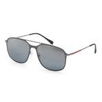 Men's PS53TS-7CQ2F256 Polarized Sunglasses // Matte Gunmetal + Silver Mirror