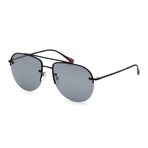 Men's PS53SS-DG05L059 Sunglasses // Black Rubber + Gray Mirror