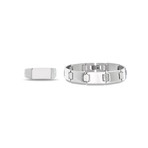 Cubic Zirconia Polished Band Ring + Link Chain Bracelet Set // Silver