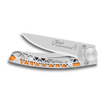 Liner Lock Thiers Pocket Knife // Eiffel Tower Style // Orange