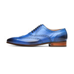 Blue Leather Wingtip Brogue Oxford Shoes (US: 10)