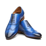 Blue Leather Wingtip Brogue Oxford Shoes (US: 11)