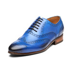 Blue Leather Wingtip Brogue Oxford Shoes (US: 10)