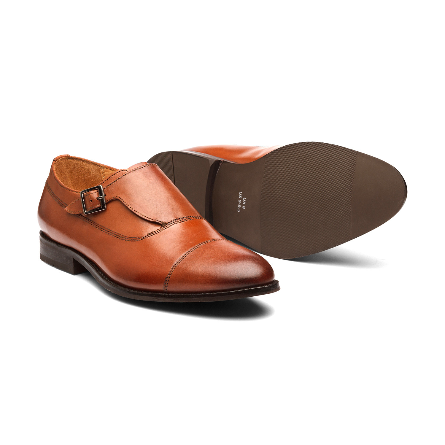 William Leather Monkstrap Shoes // Cognac (US: 7) - Dapper Shoes Co ...