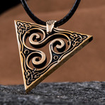Bronze Viking Collection // Spiral Triskele Pendant