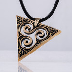 Bronze Viking Collection // Spiral Triskele Pendant