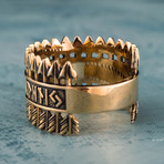 Bronze Viking Collection // Elder Futhark Ring + Arrows (10.5)