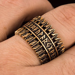 Bronze Viking Collection // Elder Futhark Ring + Arrows (12)