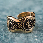 Bronze Viking Collection // HAIL ODIN Ring + Valknut // V2 (10)