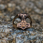 Bronze Viking Collection // Mjolnir Ring (11.5)