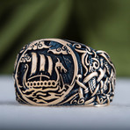 Bronze Viking Collection // Mammen Ornament Signet + Drakkar (11.5)