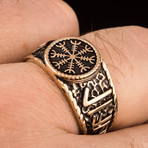 Bronze Viking Collection // HAIL ODIN Ring + Helm of Awe (10.5)