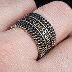 Bronze Viking Collection // Elder Futhark Ring + Chainmail (10.5)