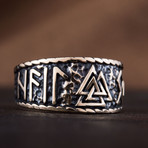 Bronze Viking Collection // HAIL ODIN Ring + Valknut // V1 (10.5)
