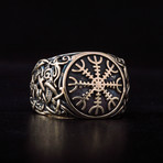Bronze Viking Collection // Mammen Ornament Signet + Helm of Awe (11.5)