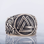 Bronze Viking Collection // Mammen Ornament Signet + Valknut (11.5)