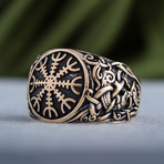 Bronze Viking Collection // Mammen Ornament Signet + Helm of Awe (10.5)