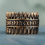 Bronze Viking Collection // Elder Futhark Ring + Arrows (6)