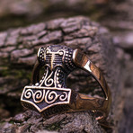 Bronze Viking Collection // Mjolnir Ring (10.5)