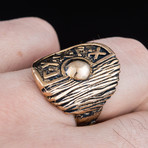 Bronze Viking Collection // Viking Shield Ring + Runes Ring (12)