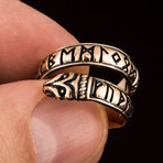 Bronze Viking Collection // Jormungandr Ring + Runes (6)