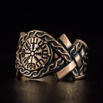 Bronze Viking Collection // Aarhus Adjustable Signet + Vegvisir (11)