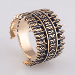 Bronze Viking Collection // Elder Futhark Ring + Arrows (8)