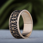 Bronze Viking Collection // Elder Futhark Ring // V2 (11.5)