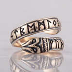 Bronze Viking Collection // Jormungandr Ring + Runes (9)
