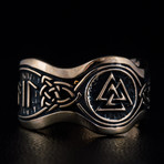 Bronze Viking Collection // HAIL ODIN Ring + Valknut // V2 (11.5)