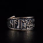 Bronze Viking Collection // HAIL ODIN Ring + Valknut // V1 (11.5)