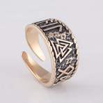 Bronze Viking Collection // HAIL ODIN Ring + Valknut // V1 (8)